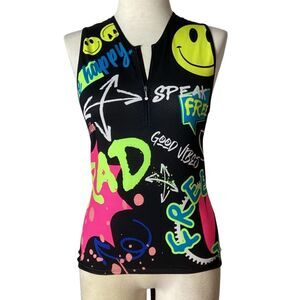 ZOCA Women’s High Performance Cycling Running Sprint Tri Top Large 1/4 Zip Sleev